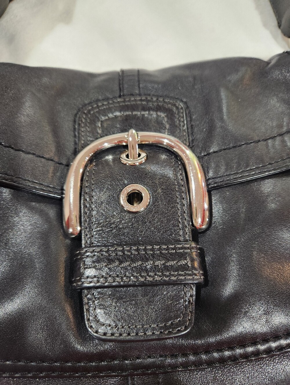 Coach Shoulder Soho Saddle Black Leather Bag, Vintage - Picture 2 of 13